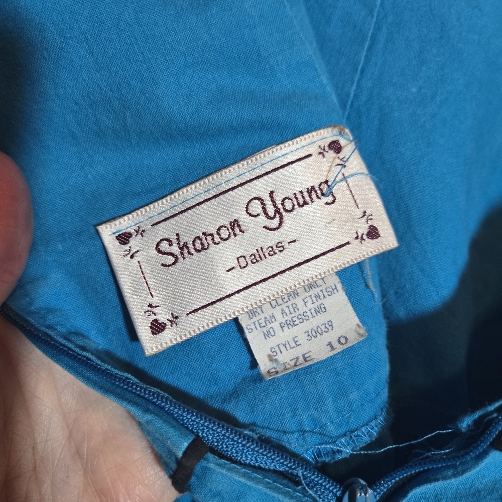 Vtg‎ Sharon Young Embroidered Cotton A Line Midi Skirt Southwestern Country 10 - Picture 6 of 12